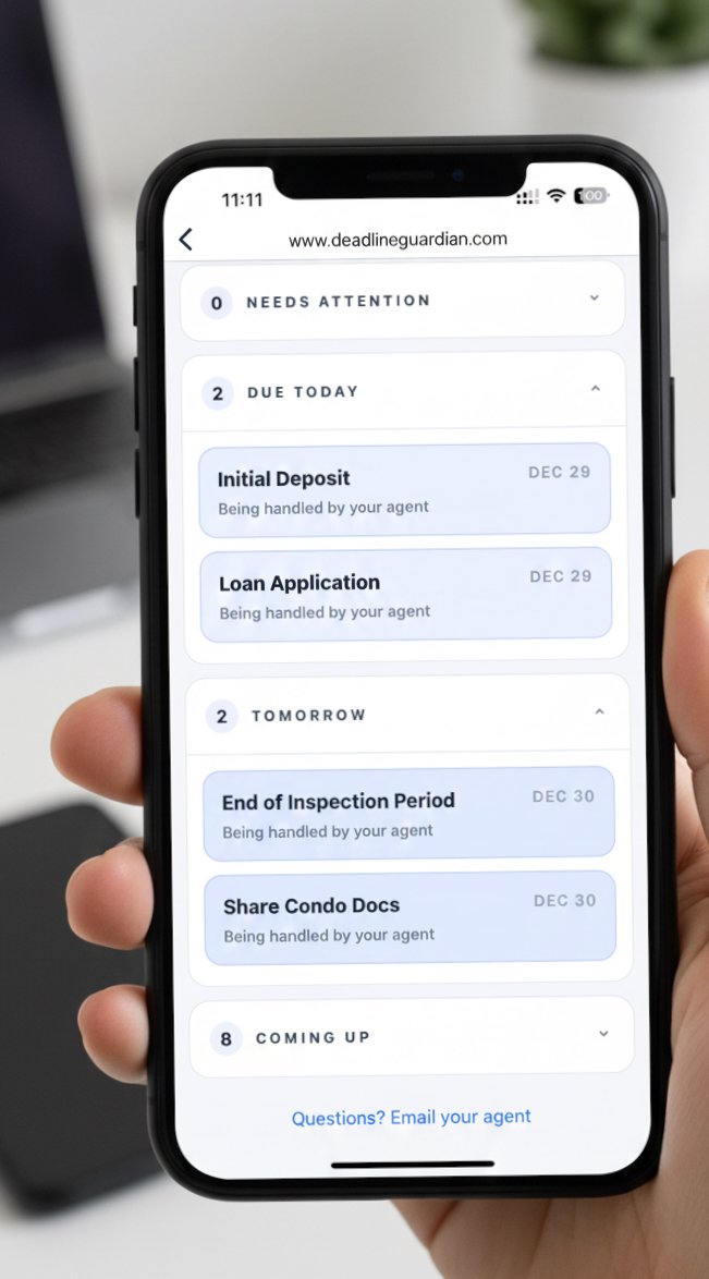 Client viewing transaction timeline on mobile